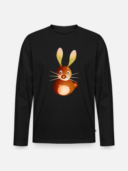 Cute Chestnut Rabbit – Crafting Fun & Child - Men's Premium Organic Long Sleeve Shirt - black