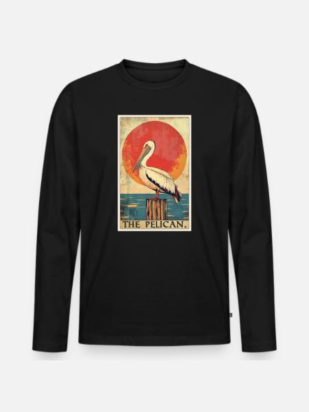 Pélicans Pélican - T-shirt manches longues Premium bio Homme - noir