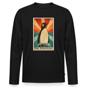 Pinguine Pinguin - Männer Premium Bio Langarmshirt - Schwarz - Vorne - Nico (187cm)