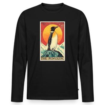 Pinguine Pinguin - Männer Premium Bio Langarmshirt - Schwarz - Vorne - Nico (187cm)