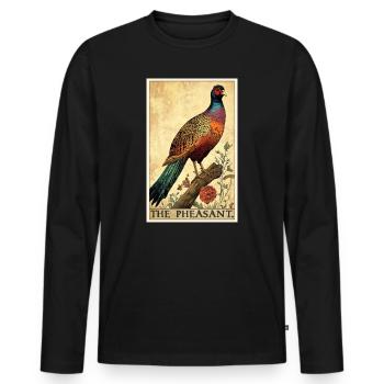 Faisans Faisan - T-shirt manches longues Premium bio Homme - noir - Devant - Nico (187cm)