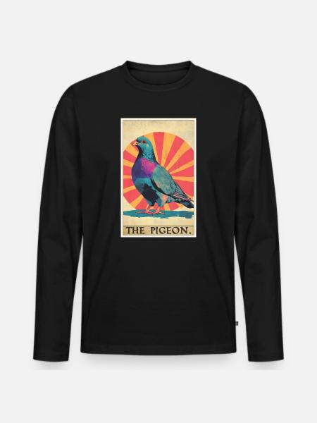 Tauben Taube - Männer Premium Bio Langarmshirt - Schwarz
