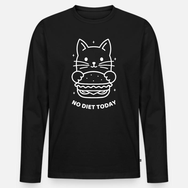 Heute keine Diät - Männer Premium Bio Langarmshirt - Schwarz