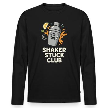 Shaker Stuck Beginner Mixologist - Men's Premium Organic Long Sleeve Shirt - black - Front - Nico (187cm)