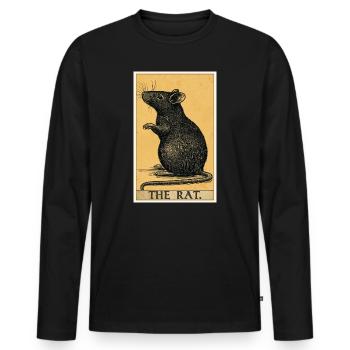 Rat Rat - T-shirt manches longues Premium bio Homme - noir - Devant - Nico (187cm)