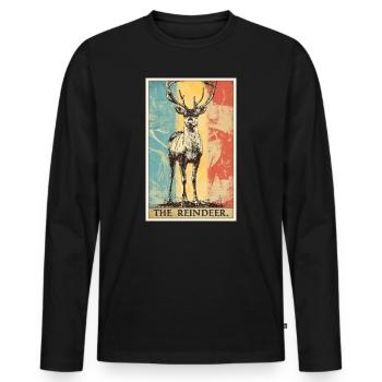 Reindeer Reindeer - Men's Premium Organic Long Sleeve Shirt - black - Front - Nico (187cm)