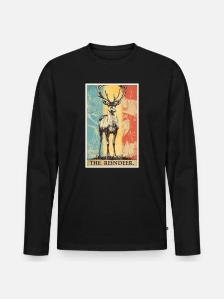 Reindeer Reindeer - Men's Premium Organic Long Sleeve Shirt - black