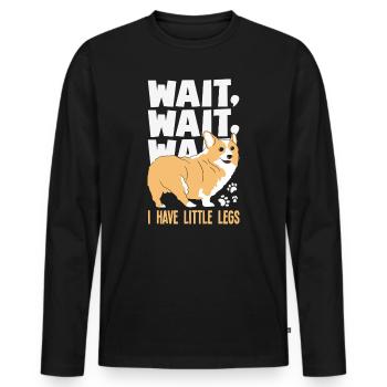 Wait for me, I've got little legs - Men's Premium Organic Long Sleeve Shirt - black - Front - Nico (187cm)