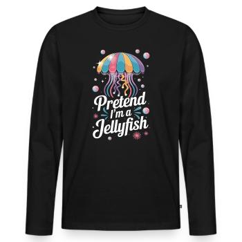 Faites comme si j’étais une méduse Expression de méduse colorée pour - T-shirt manches longues Premium bio Homme - noir - Devant - Nico (187cm)