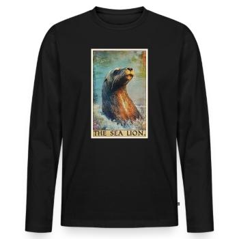Sea Lions Sea Lion - Men's Premium Organic Long Sleeve Shirt - black - Front - Nico (187cm)