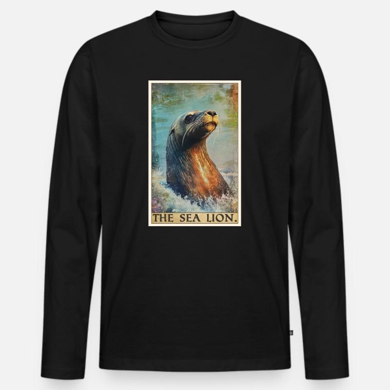 Seelöwen Seelöwe - Männer Premium Bio Langarmshirt - Schwarz