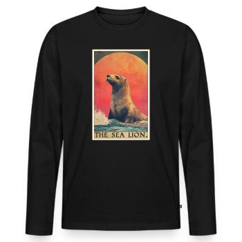 Sea Lions Sea Lion - Men's Premium Organic Long Sleeve Shirt - black - Front - Nico (187cm)