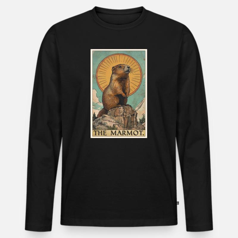 Murmeltiere Murmeltier - Männer Premium Bio Langarmshirt - Schwarz
