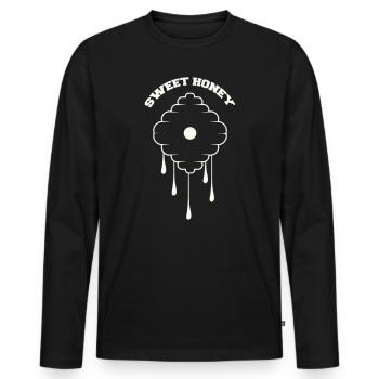Honeycomb Drop Design - Men's Premium Organic Long Sleeve Shirt - black - Front - Nico (187cm)