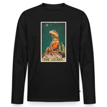 Eidechsen Eidechse - Männer Premium Bio Langarmshirt - Schwarz - Vorne - Nico (187cm)