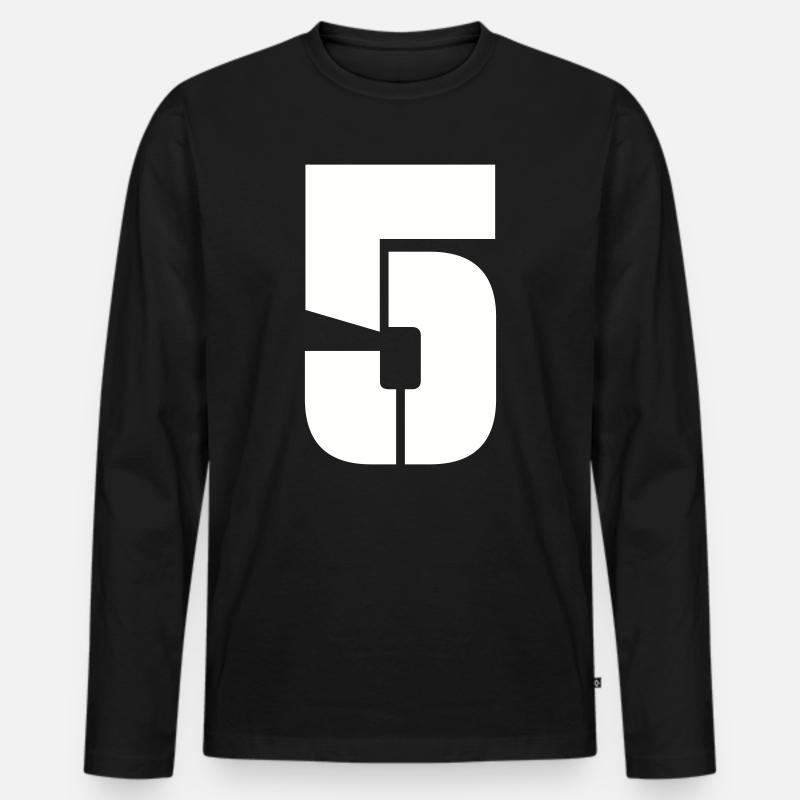 5 - Männer Premium Bio Langarmshirt - Schwarz