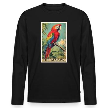Aras Ara - Männer Premium Bio Langarmshirt - Schwarz - Vorne - Nico (187cm)