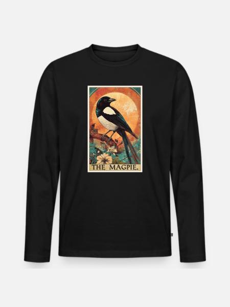 Magpies Magpie - Men's Premium Organic Long Sleeve Shirt - black