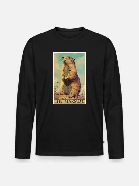 Marmots Groundhog - Men's Premium Organic Long Sleeve Shirt - black