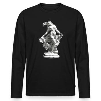Marble Sculpture Dance Pose - Men's Premium Organic Long Sleeve Shirt - black - Front - Nico (187cm)