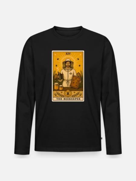 Beekeeper | Bees Honey Beekeeping Tarot - Men's Premium Organic Long Sleeve Shirt - black