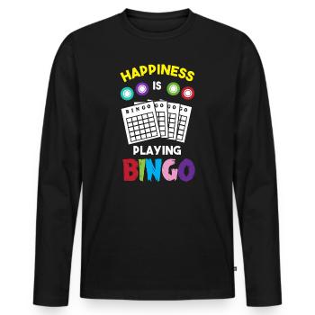 Bingo - Men's Premium Organic Long Sleeve Shirt - black - Front - Nico (187cm)