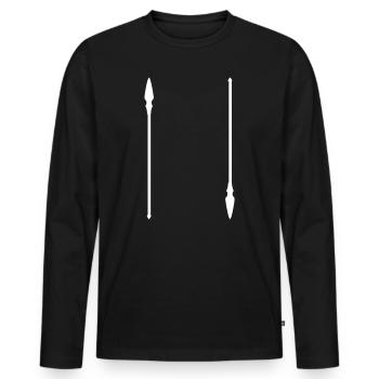 Speer-Silhouettenwappen - Männer Premium Bio Langarmshirt - Schwarz - Vorne - Nico (187cm)