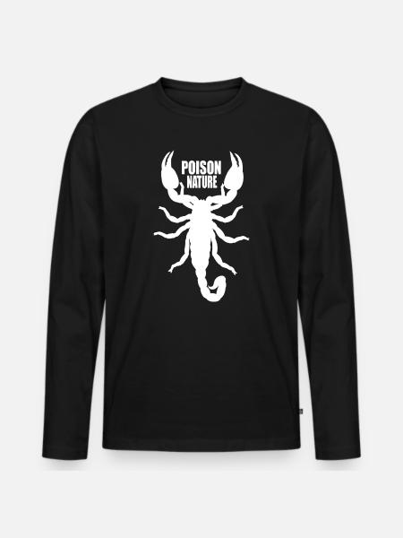 Poison Nature: Scorpion - Men's Premium Organic Long Sleeve Shirt - black