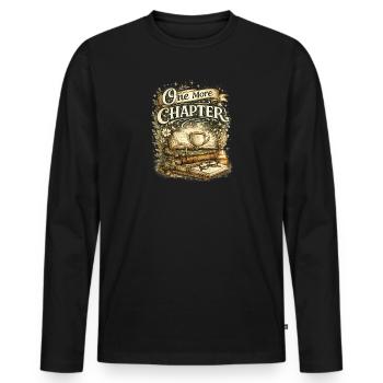 Ein weiteres Kapitel: Lesebegeisterte - Männer Premium Bio Langarmshirt - Schwarz - Vorne - Nico (187cm)