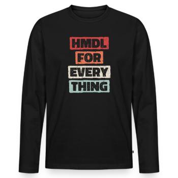 HMDL for Evth - Alhamdulillah for everything - Men's Premium Organic Long Sleeve Shirt - black - Front - Nico (187cm)
