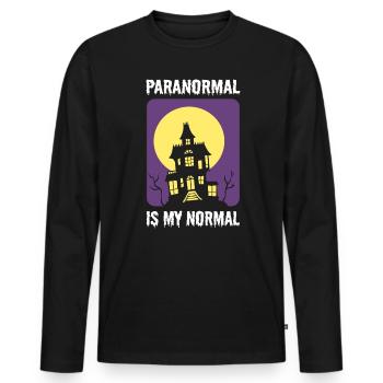 Lustig Paranormaler Ermittler - Männer Premium Bio Langarmshirt - Schwarz - Vorne - Nico (187cm)