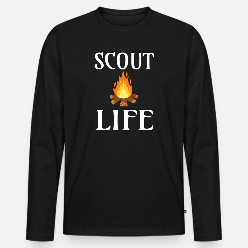 SCOUT: Scout Life - Männer Premium Bio Langarmshirt - Schwarz