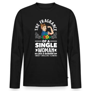 The fragrance of a Single Women smells like - Men's Premium Organic Long Sleeve Shirt - black - Front - Nico (187cm)