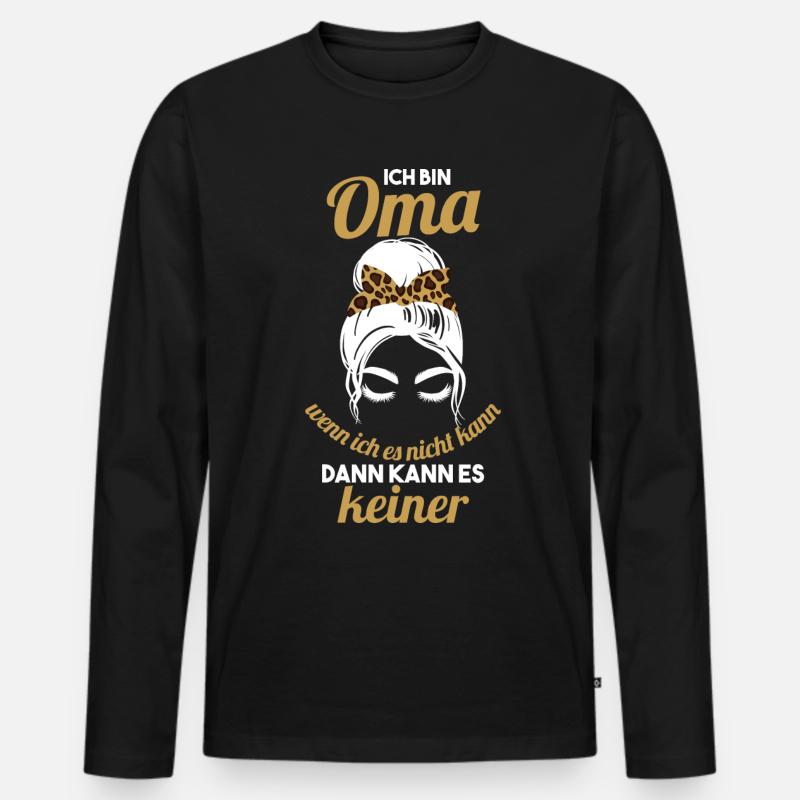 Ich bin Oma - Männer Premium Bio Langarmshirt - Schwarz