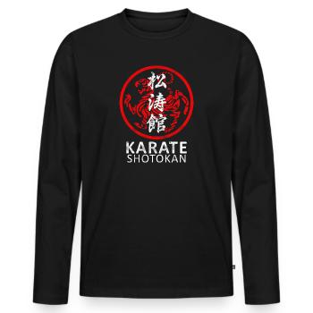 Shotokan Karate Martial Art Japan Vintage - Men's Premium Organic Long Sleeve Shirt - black - Front - Nico (187cm)
