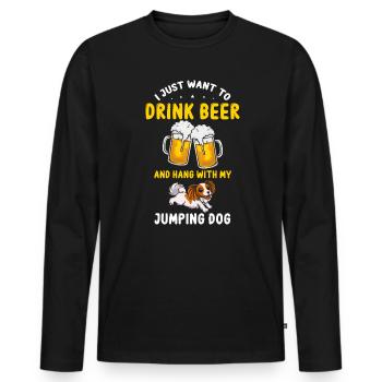 Sports nautiques pour chiens et sports nautiques pour chiens - T-shirt manches longues Premium bio Homme - noir - Devant - Nico (187cm)