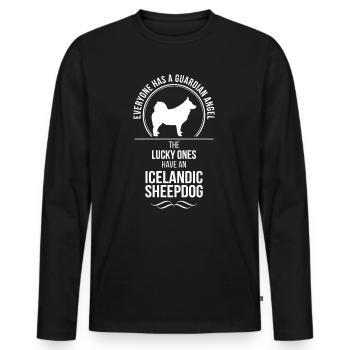 ICELANDIC SHEEPDOG Guardian Angel Chien Wilsigns - T-shirt manches longues Premium bio Homme - noir - Devant - Nico (187cm)