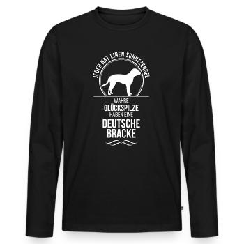 DEUTSCHE BRACKE Schutzengel Wilsigns Jagdhund Jagd - Männer Premium Bio Langarmshirt - Schwarz - Vorne - Nico (187cm)