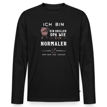 Ich Bin Ein Griller Opa Wie Ein... - Männer Premium Bio Langarmshirt - Schwarz - Vorne - Nico (187cm)