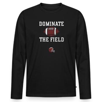 Dominate the field - Football - Men's Premium Organic Long Sleeve Shirt - black - Front - Nico (187cm)