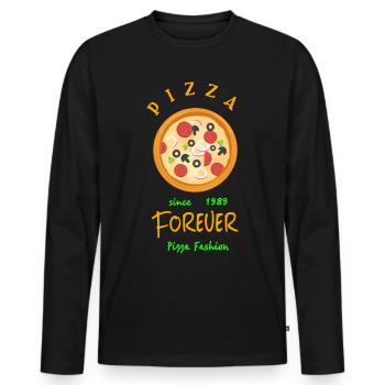 Pizza Pizza - Männer Premium Bio Langarmshirt - Schwarz - Vorne - Nico (187cm)