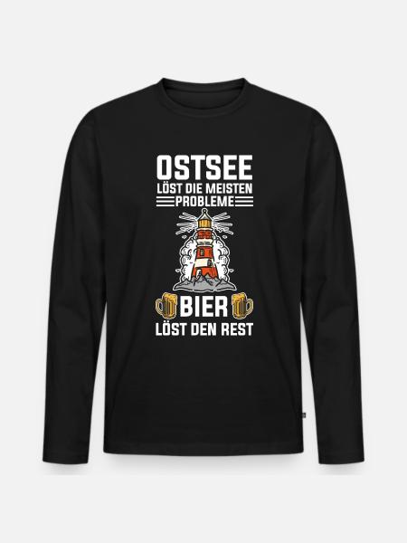 Ostsee Bier - Männer Premium Bio Langarmshirt - Schwarz