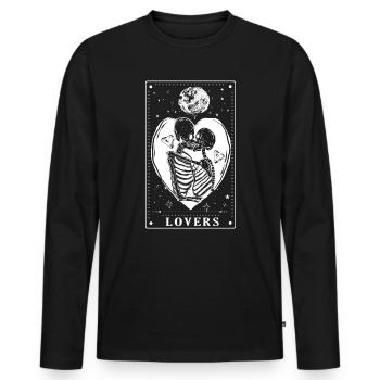 Gothique - Amoureux - Conception de cartes de tarot - T-shirt manches longues Premium bio Homme - noir - Devant - Nico (187cm)