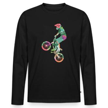 Bike Stunt Tricks Cycliste BMX - T-shirt manches longues Premium bio Homme - noir - Devant - Nico (187cm)