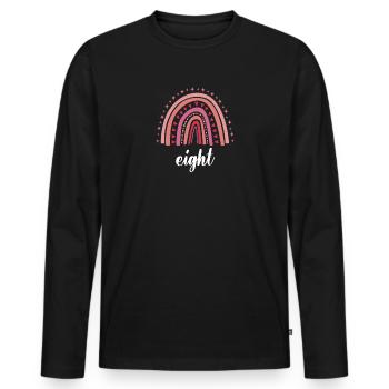 Red Rainbow Eight ans 8e anniversaire - T-shirt manches longues Premium bio Homme - noir - Devant - Nico (187cm)
