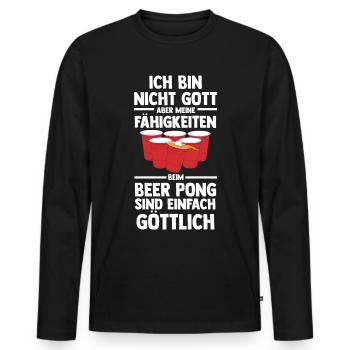 Party Bier Bierpong Beer Pong - Männer Premium Bio Langarmshirt - Schwarz - Vorne - Nico (187cm)