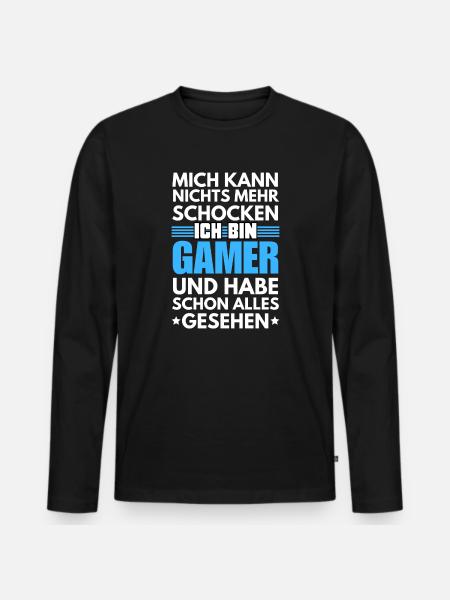 Non-shockable gamer - Men's Premium Organic Long Sleeve Shirt - black