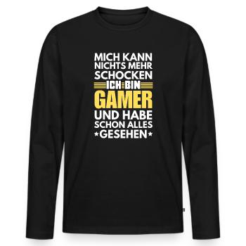 Non-shockable gamer - Men's Premium Organic Long Sleeve Shirt - black - Front - Nico (187cm)