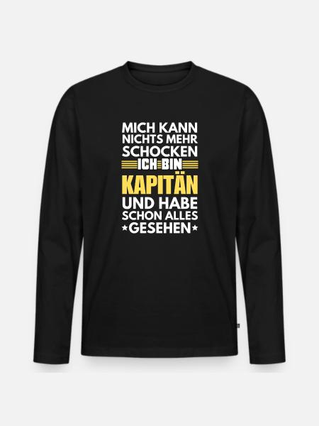 Unshockable captain - Men's Premium Organic Long Sleeve Shirt - black