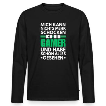 Non-shockable gamer - Men's Premium Organic Long Sleeve Shirt - black - Front - Nico (187cm)